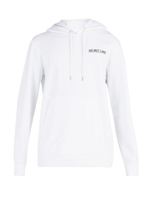 Matchesfashion.com Helmut Lang - Corner Dart Logo Print Hooded Sweatshirt - Mens - White
