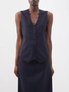 Raey - Soft Tailored Wool Suit Waistcoat - Womens - Navy