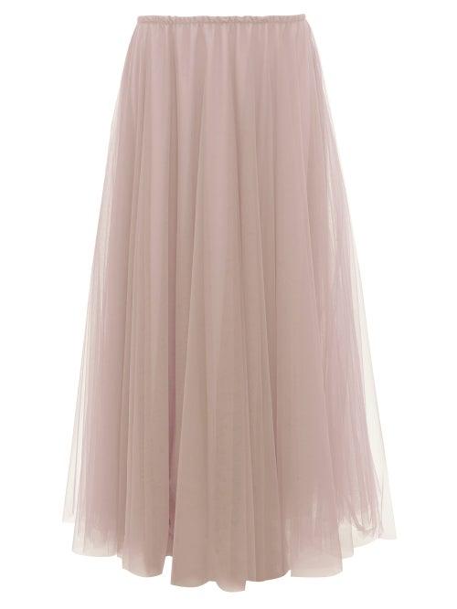 Matchesfashion.com Raey - Elasticated Waist Tulle Maxi Skirt - Womens - Light Pink