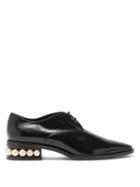 Matchesfashion.com Nicholas Kirkwood - Casati Pearl-heel Leather Derby Shoes - Womens - Black