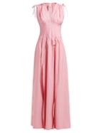 Matchesfashion.com Maison Rabih Kayrouz - Panelled And Pleated V Neck Faille Gown - Womens - Pink