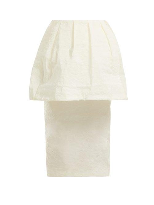 Matchesfashion.com Simone Rocha - Peplum Taffeta Pencil Skirt - Womens - Light Yellow