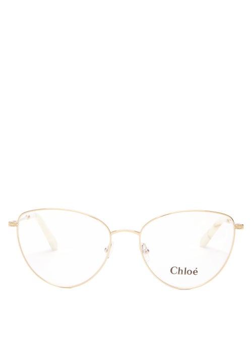 Matchesfashion.com Chlo - Cat-eye Metal Glasses - Womens - Gold
