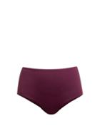 Matchesfashion.com Dos Gardenias - Granny High Waist Bikini Briefs - Womens - Burgundy