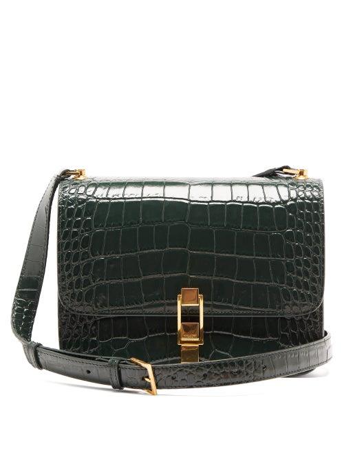 Matchesfashion.com Saint Laurent - Carre Leather Cross-body Bag - Womens - Dark Green