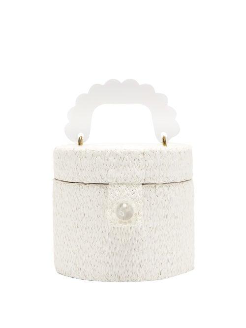 Matchesfashion.com Shrimps - Lydia Acetate-handle Raffia Bag - Womens - Cream