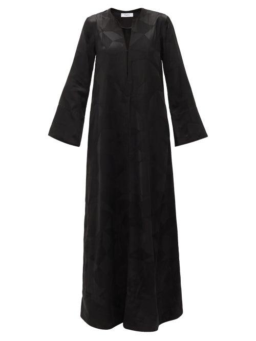 Matchesfashion.com Racil - Medina Aprilia Fluted-sleeve Patchwork Maxi Dress - Womens - Black