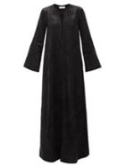 Matchesfashion.com Racil - Medina Aprilia Fluted-sleeve Patchwork Maxi Dress - Womens - Black