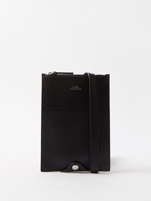 A.p.c. - Charles Leather Cross-body Bag - Mens - Black