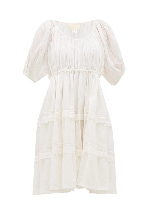 Matchesfashion.com Anaak - Jaipur Pintucked Cotton-voile Dress - Womens - White