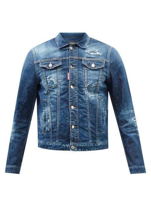 Dsquared2 - Distressed Denim Jacket - Mens - Navy