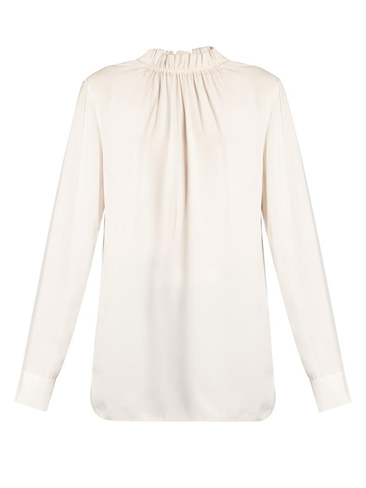 Marni Buttoned-back Ruffled-neck Blouse