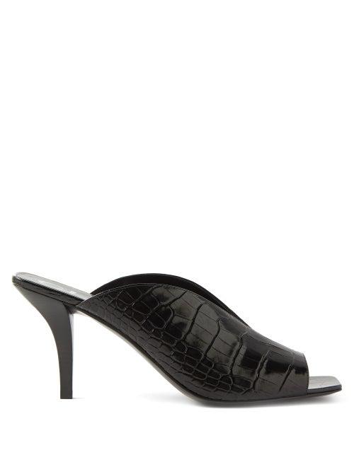 Gucci - Tom Croc-effect Leather Mules - Womens - Black