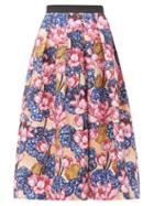 Matchesfashion.com Mary Katrantzou - Crystal Rose-print Crepe Midi Skirt - Womens - Pink Multi