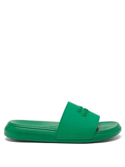 Alexander Mcqueen - Logo-embossed Rubber Slides - Womens - Green