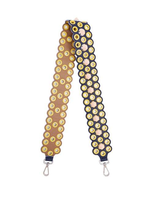 Matchesfashion.com Fendi - Strap You Eyelet Embellished Leather Bag Strap - Womens - Yellow Multi