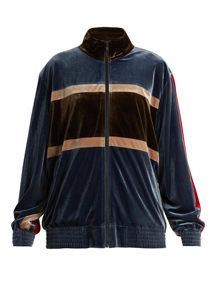 Koché Contrast-panel Velvet Jacket
