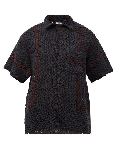 Bode - Cotton-crochet Shirt - Mens - Black