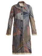 Matchesfashion.com By Walid - Lori 19th Century Print Linen Coat - Womens - Blue Multi