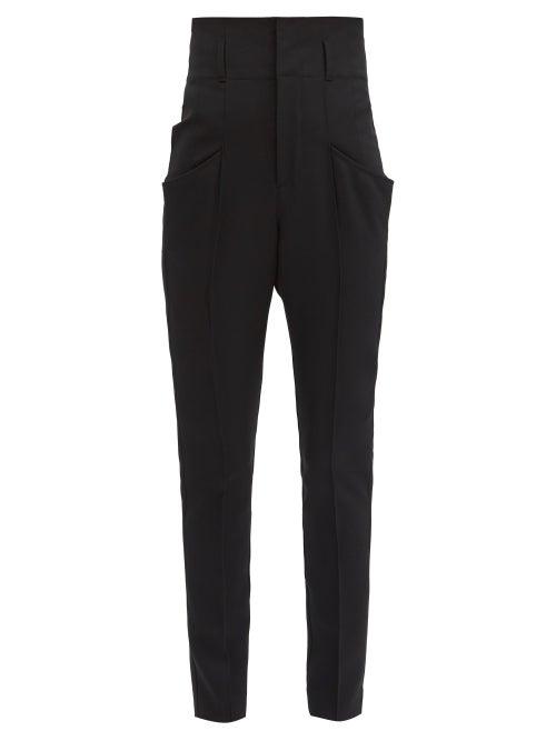Matchesfashion.com Isabel Marant - Padme High-rise Wool Slim-leg Trousers - Womens - Black