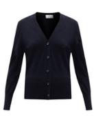 Matchesfashion.com Allude - V-neck Wool-blend Cardigan - Womens - Navy