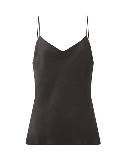 Asceno - Milos Sandwashed-silk Pyjama Top - Womens - Black
