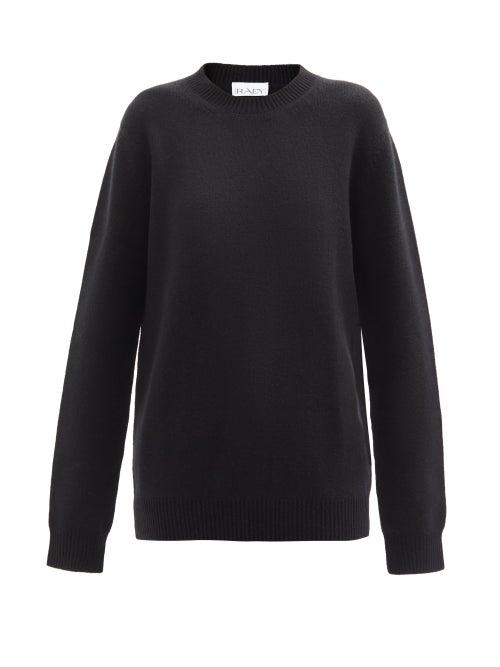 Ladies Rtw Raey - Crew-neck Recycled-cashmere Boyfriend Sweater - Womens - Black