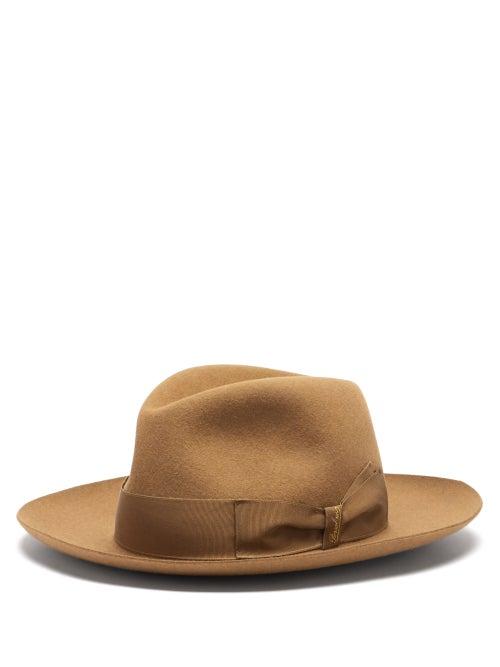 Borsalino - Alessandria Brushed-felt Fedora - Mens - Beige