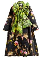 Richard Quinn Flora-print Duchess Satin A-line Coat