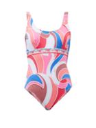 Matchesfashion.com Emilio Pucci - Scoop-back Quirimbas-print Swimsuit - Womens - Pink