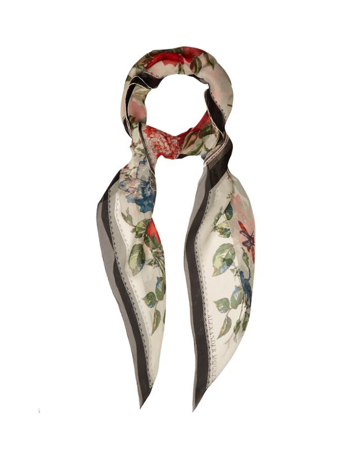 Alexander Mcqueen Floral-print Silk-chiffon Scarf