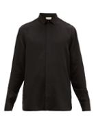 Matchesfashion.com Saint Laurent - Glittered Silk-blend Shirt - Mens - Black