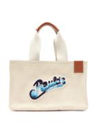 Matchesfashion.com Loewe Paula's Ibiza - Beaded-logo Canvas Tote Bag - Mens - Cream