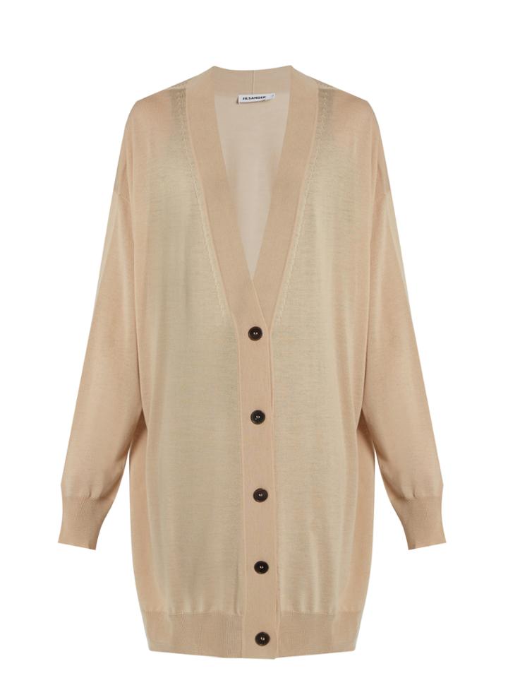 Jil Sander Long-line Wool Cardigan