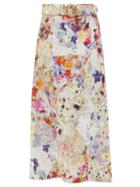 Zimmermann - Prima Belted Floral-print Midi Skirt - Womens - Floral