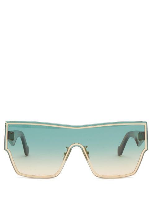 Matchesfashion.com Loewe - Gradient Shield-lens Acetate Sunglasses - Womens - Light Blue