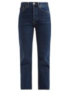 Matchesfashion.com Re/done Originals - Stove Pipe High Rise Straight Leg Jeans - Womens - Dark Blue