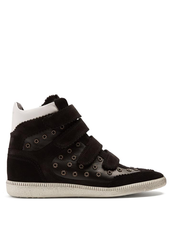 Isabel Marant Bilsy Embellished Concealed-wedge Leather Trainers