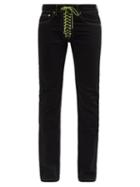 Ludovic De Saint Sernin - Lace-up Straight-leg Jeans - Womens - Black