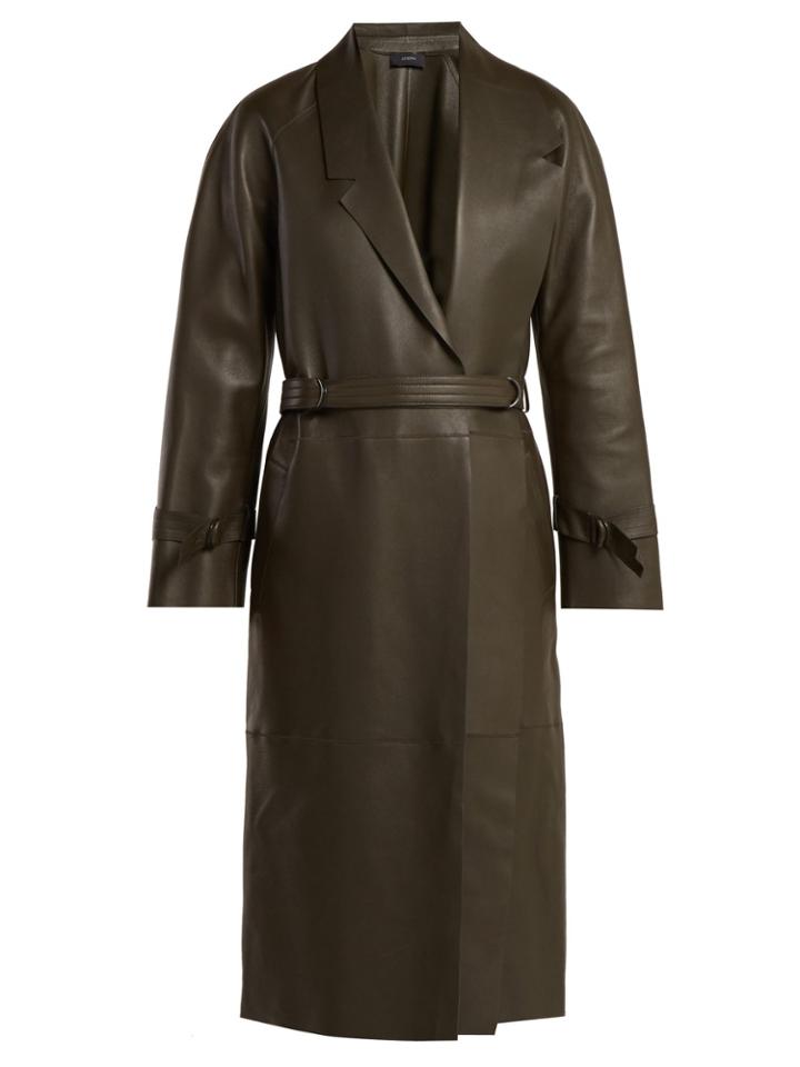 Joseph Solferino Belted Leather Coat
