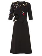 Dolce & Gabbana Button-embellished Wool-blend Dress