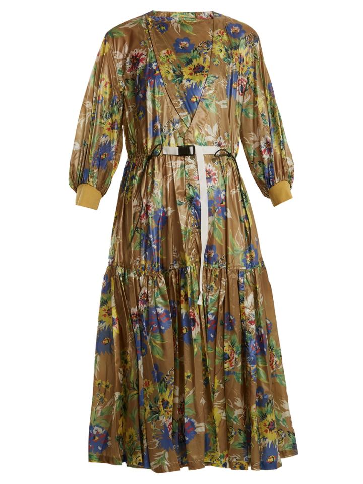 Toga Belted Floral-print Nylon Dress