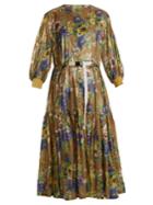 Toga Belted Floral-print Nylon Dress