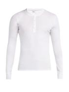 Matchesfashion.com Schiesser - Karl Heinz Long Sleeved Cotton Henley T Shirt - Mens - White