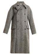 Connolly Double-breasted Herringbone Oversized Wool Coat