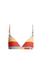 Asceno Striped-print Triangle Bikini Top