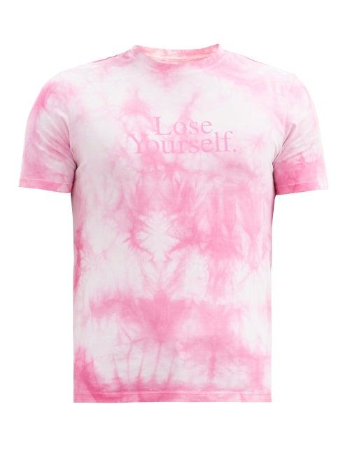 Matchesfashion.com Paco Rabanne - Lose Yourself-print Tie-dye Cotton-jersey T-shirt - Mens - Pink