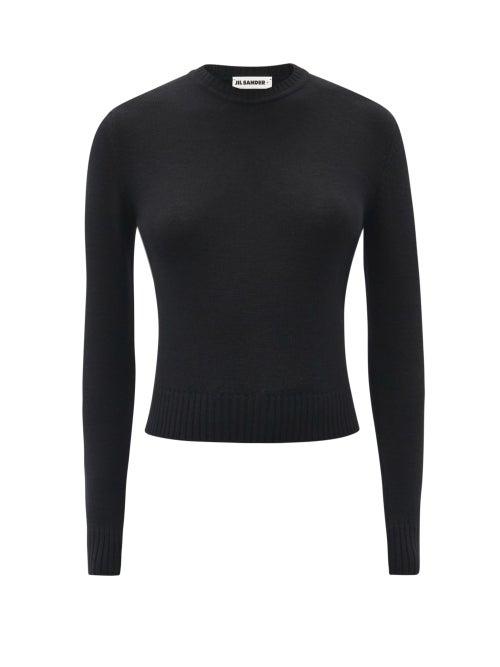 Matchesfashion.com Jil Sander - Cropped Wool Sweater - Womens - Black