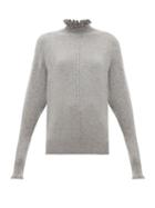 Matchesfashion.com Chlo - Ruffle-neck Cashmere Sweater - Womens - Grey