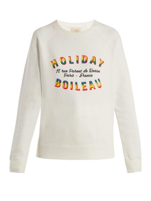 Matchesfashion.com Holiday Boileau - Logo Print Sweatshirt - Womens - Cream
